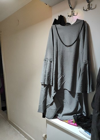 KASİRGA, GRİ SALAŞ KOLLARİ BOL TUNİK - Görsel 3