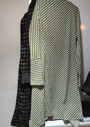 Uzun Kollu Tunik Drapeli, Gri-Beyaz - Görsel 2