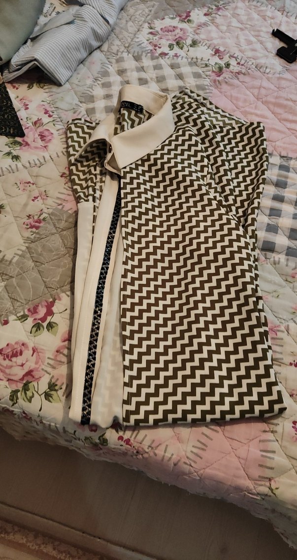 Uzun Kollu Tunik Drapeli, Gri-Beyaz - Görsel 4