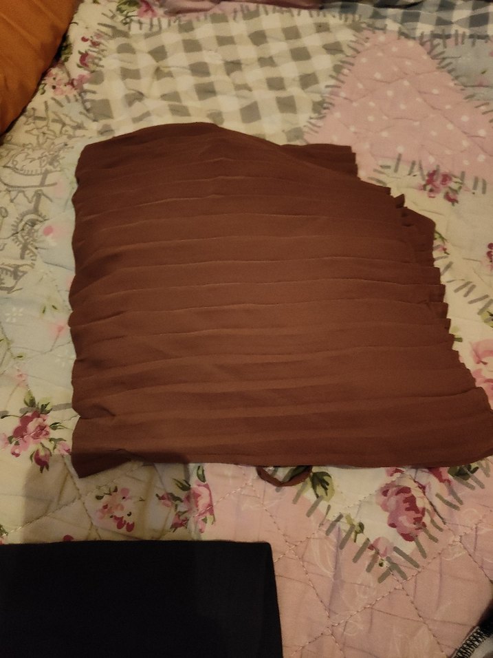 Kadın Kahverengi Piliseli Midi Kumaş Pantolon - Görsel 3