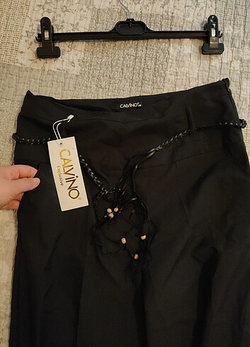 CALVİNO İKİLİ KEMERLİ TAM İSPANYOL PAÇA PANTOLON - Görsel 3