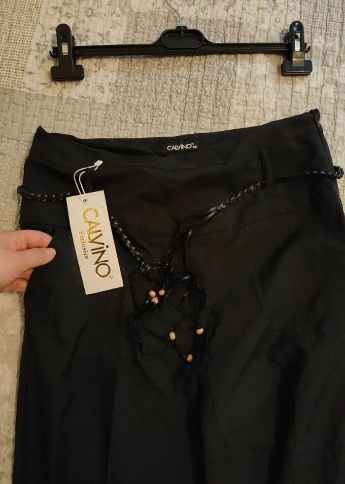 CALVİNO İKİLİ KEMERLİ TAM İSPANYOL PAÇA PANTOLON - Görsel 3