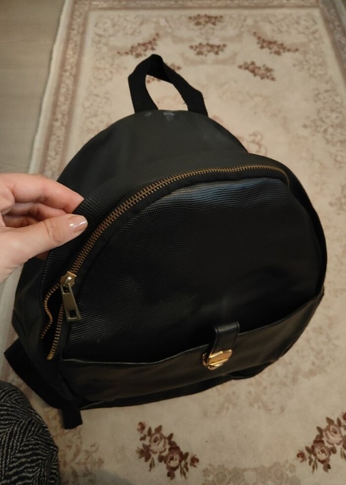 BAYAN KOTON SİYAH DERİ GÜNLÜK SIRT ÇANTASI - Görsel 3