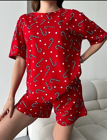 l Beden lacivert Renk Şortlu pijama takımı