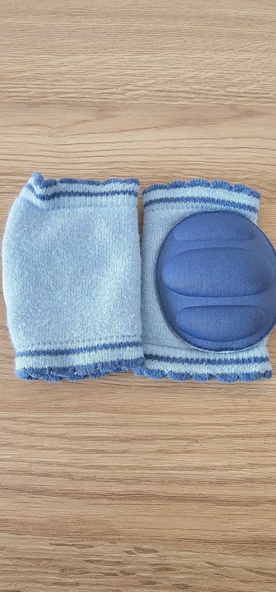 Mavi Örgü bebek emekleme dizliği - Görsel 2