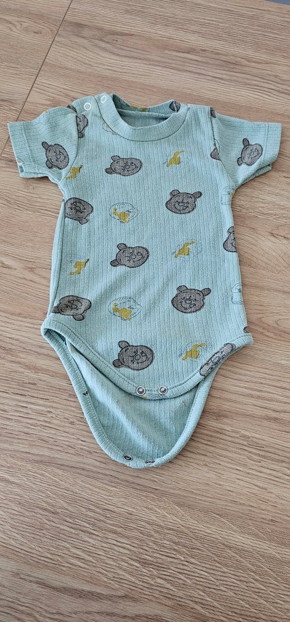 Gri Desenli Erkek Bebek Kısa Kollu Body - Görsel 2