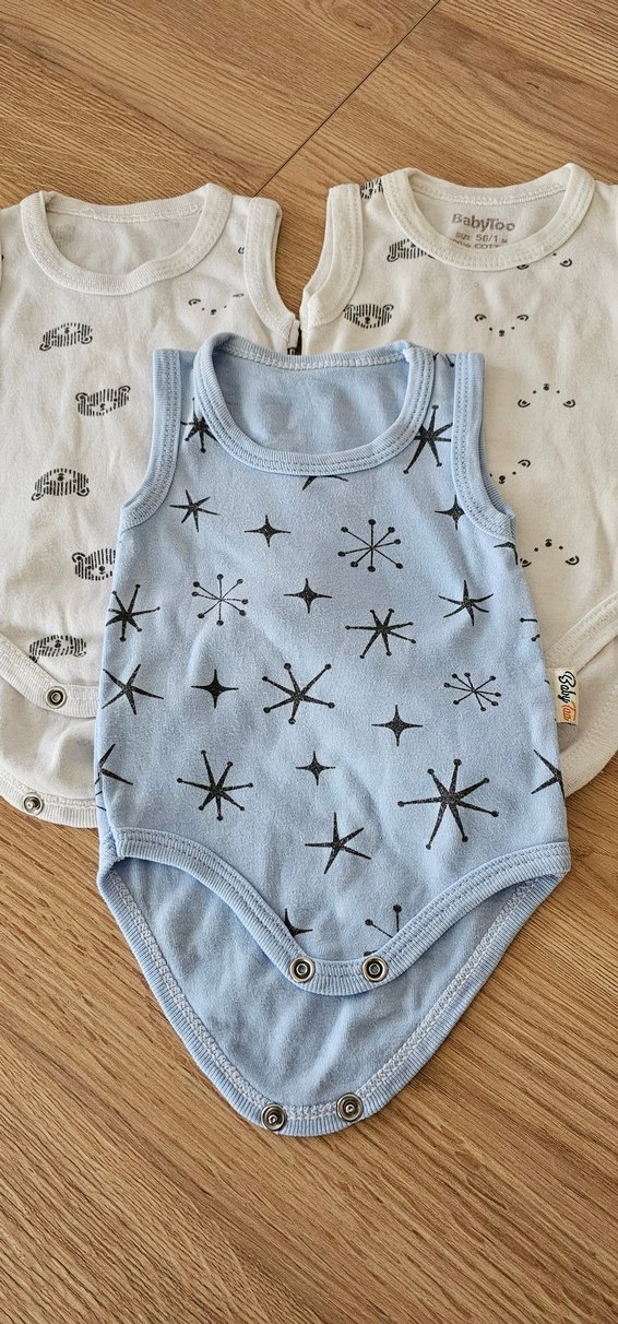 Pamuklu Düğmeli Erkek Bebek Askılı Body - Görsel 3