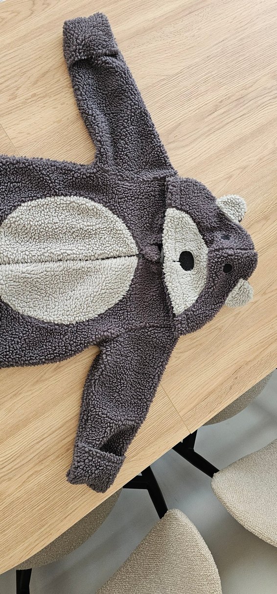 Gri Erkek Bebek Peluş Tulum - Görsel 2