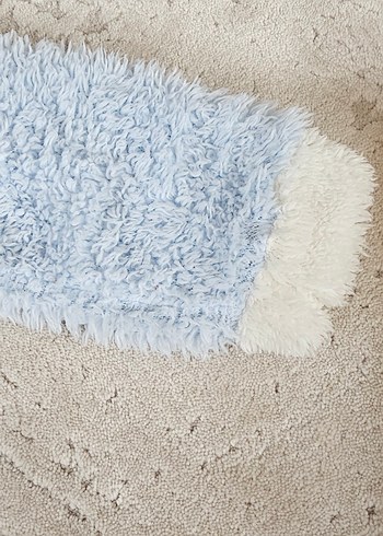 Mavi Peluş Bebek Tulumu Kapüşonlu - Görsel 4