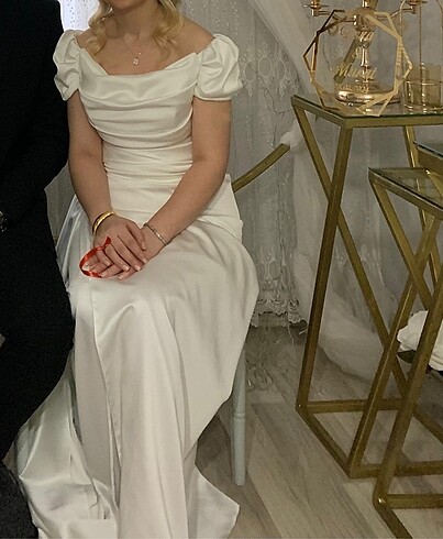 Beyaz nişan balo nikah elbisesi