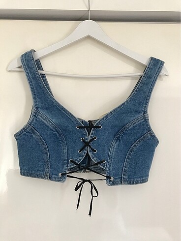 Zeynep Tosun denim kot büstiyer