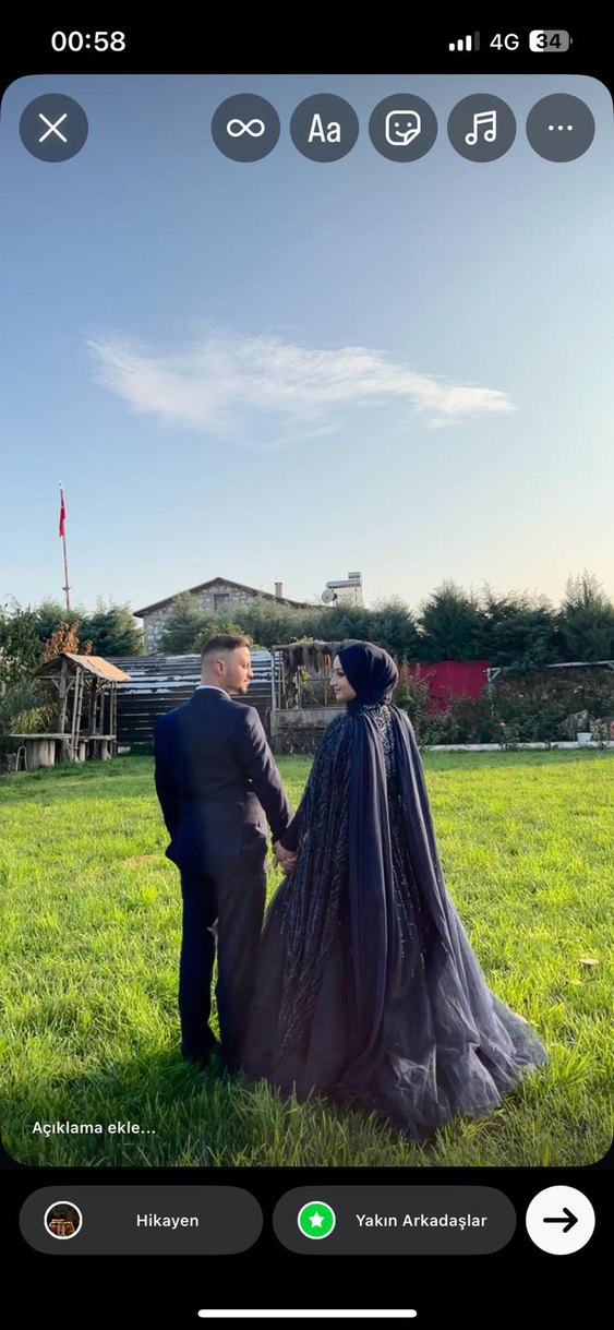 Pelerinli tesettür abiye nişan - Görsel 4