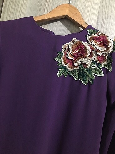 Mor tessettür elbise - Görsel 3