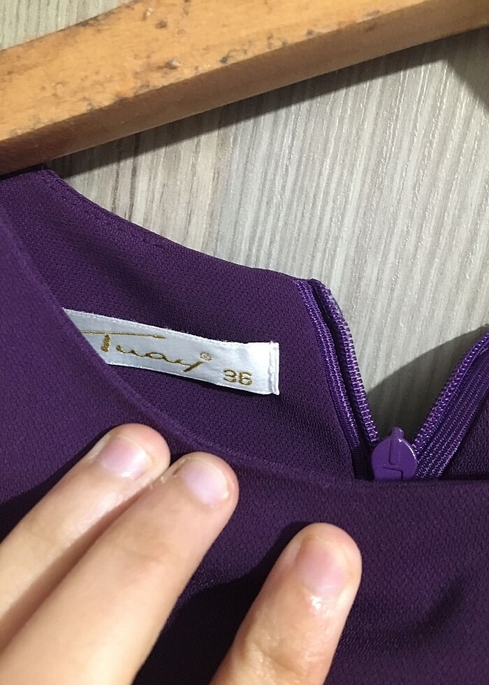 Mor tessettür elbise - Görsel 4