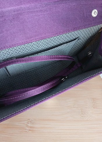 Parlak Mor Kadın Portföy Çanta - Görsel 3