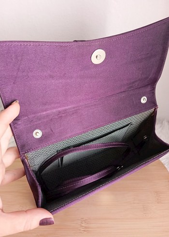 Parlak Mor Kadın Portföy Çanta - Görsel 6