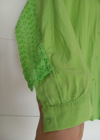 Yeşil Uzun Kollu Rahat Gömlek - Görsel 2