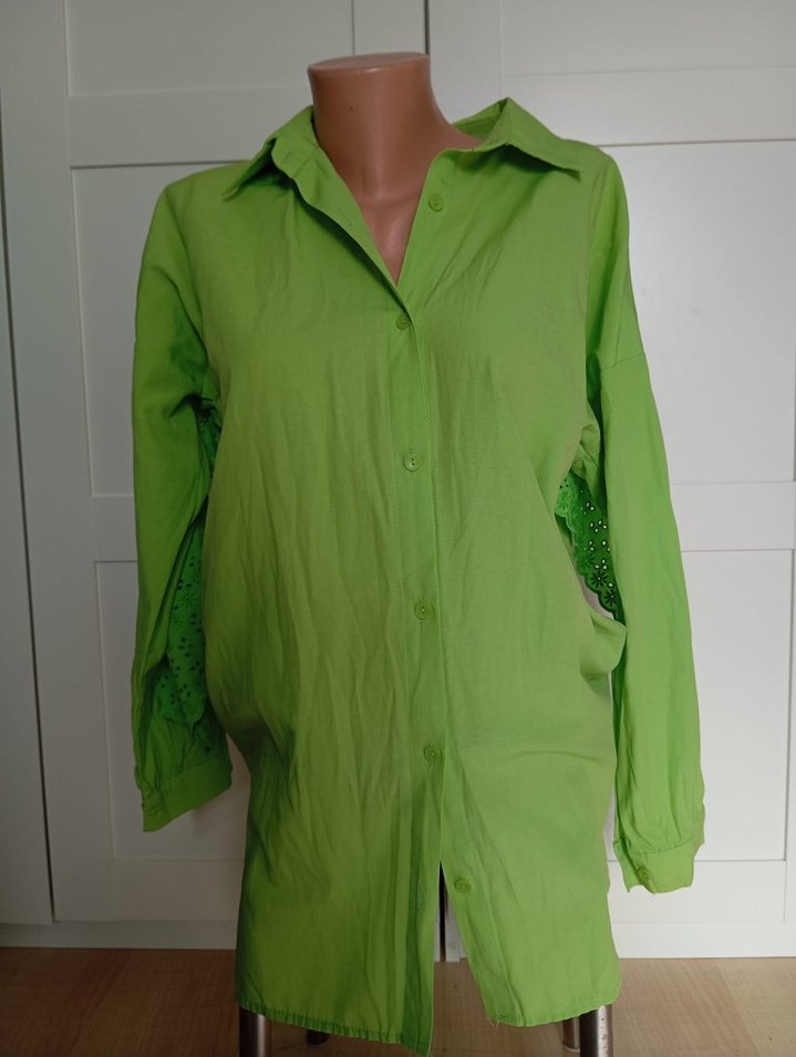 Yeşil Uzun Kollu Rahat Gömlek - Görsel 5