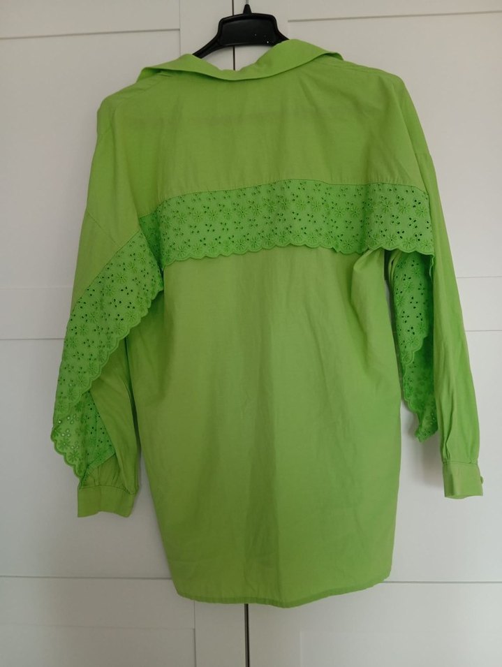 Yeşil Uzun Kollu Rahat Gömlek - Görsel 4