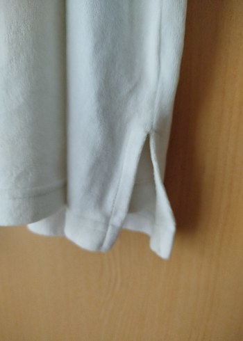 Uzun Kollu Yüksek Yakalı Beyaz Bluz - Görsel 3