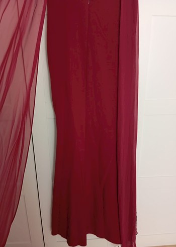Bordo Uzun Abiye Elbise - Görsel 6