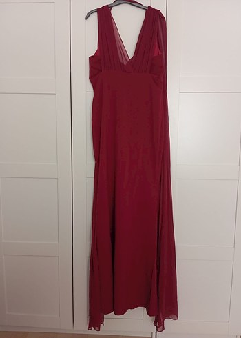 Bordo Uzun Abiye Elbise - Görsel 7