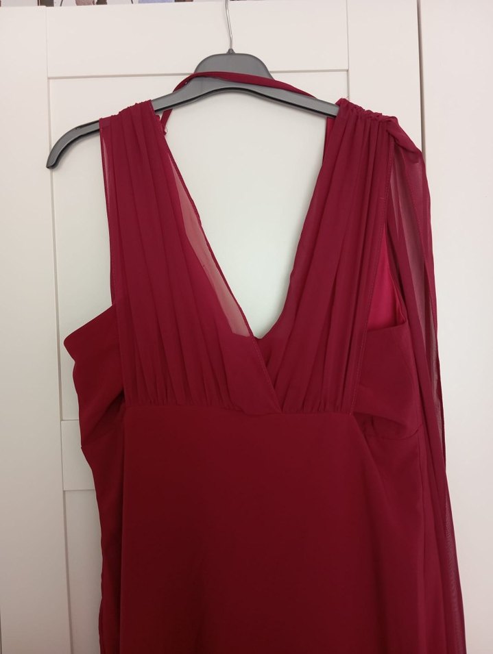 Bordo Uzun Abiye Elbise - Görsel 3