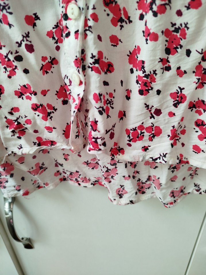 Pembe Çiçek Desenli Bohem Kadın Gömlek - Görsel 3