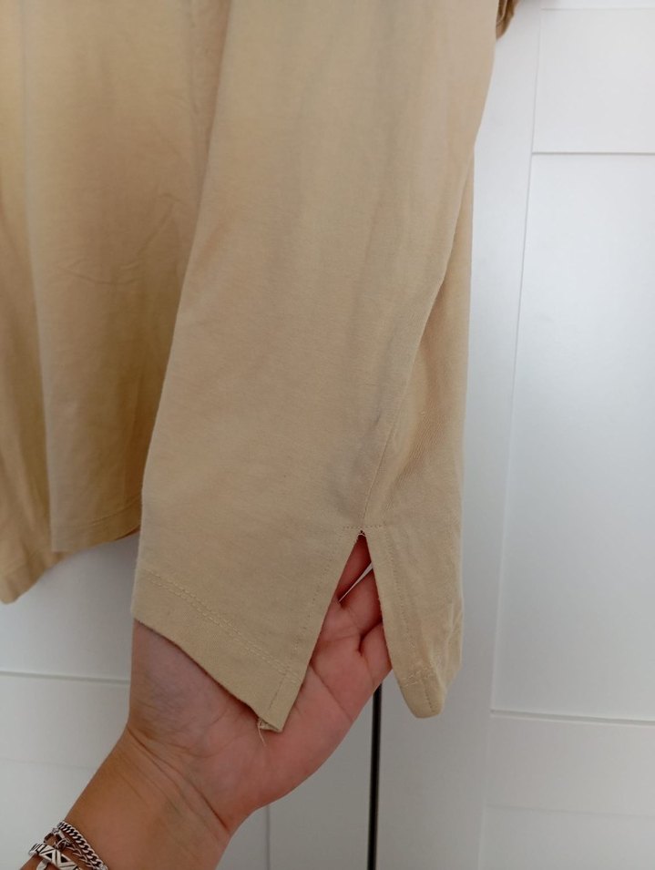 Bej Keten Tişört - Görsel 4