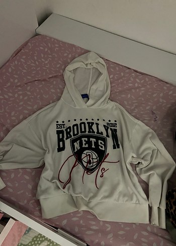 Brooklyn Baskılı Kapüşonlu Kadın Sweatshirt