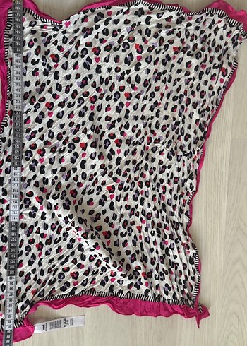 Mavi Pembe Leopar Desenli Pilili Kadın Fular mavi marka