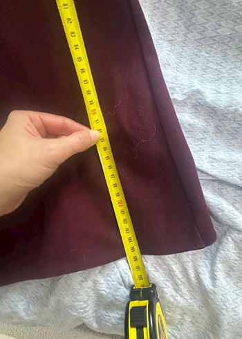 Bordo Kadın Midi Yırtmaçlı İspanyol Paça Pantolon - Görsel 4