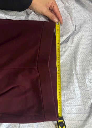 Bordo Kadın Midi Yırtmaçlı İspanyol Paça Pantolon - Görsel 3