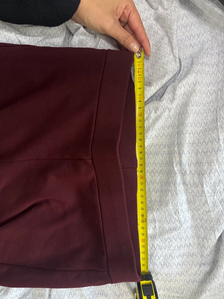 Bordo Kadın Midi Yırtmaçlı İspanyol Paça Pantolon - Görsel 3