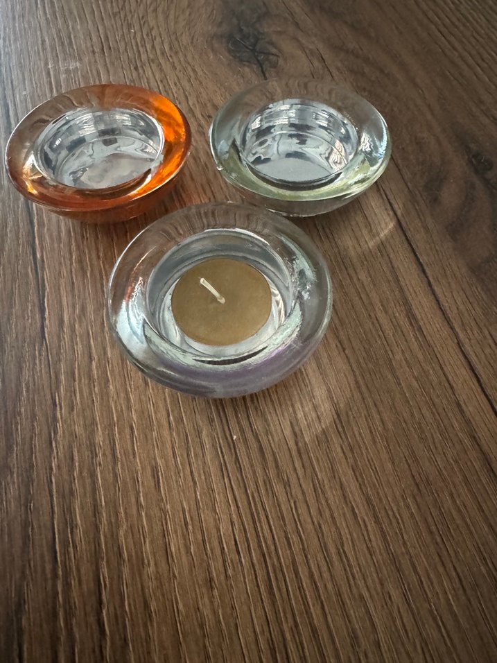 Renkli Kenarlı Cam mumluk Seti - Görsel 4