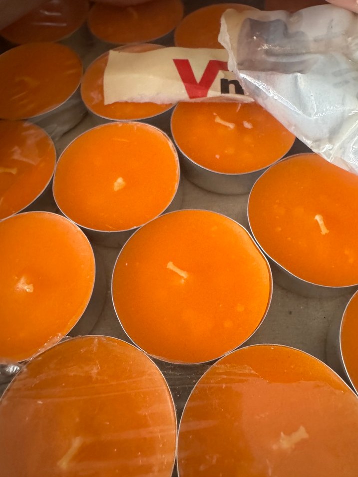 Parlak Turuncu Tealight Mum Seti - Görsel 2