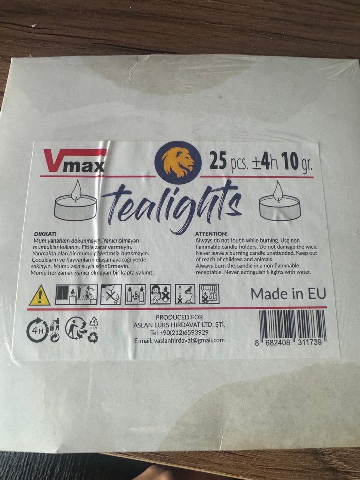 Parlak Turuncu Tealight Mum Seti - Görsel 3