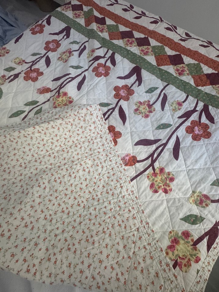 Çiçek Desenli Çok Renkli Yatak Örtüsü - Görsel 4