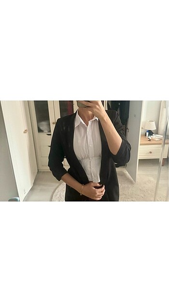 Addax ceket siyah blazer benzeri kumaş