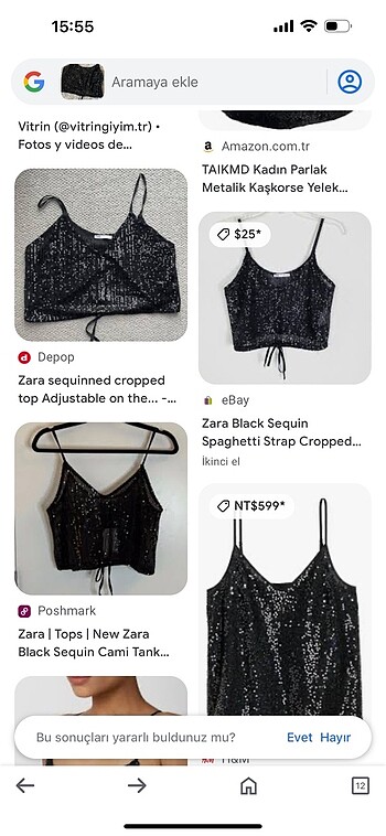 Zara pullu siyah üst bluz ip askılı