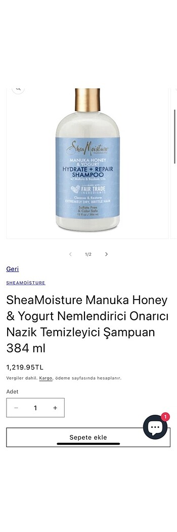 Shea moisture nemlendirici onarıcı şampuan manuka balı