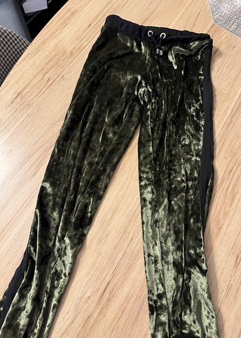 Kadın Yeşil Kadife Streetwear Pantolon s/m - Görsel 4