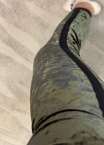 Kadın Yeşil Kadife Streetwear Pantolon s/m - Görsel 3