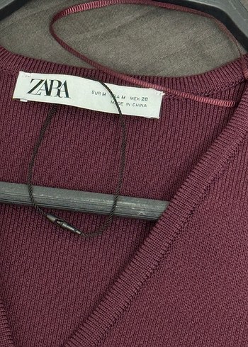 Düğmeli Bordo Kadın Yelek - Görsel 2