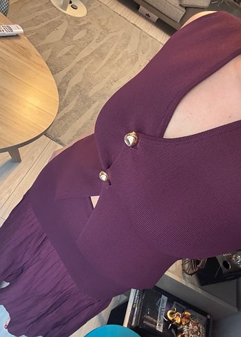 Düğmeli Bordo Kadın Yelek - Görsel 3