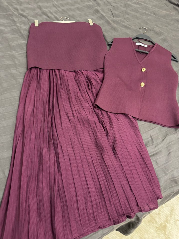 Düğmeli Bordo Kadın Yelek - Görsel 4