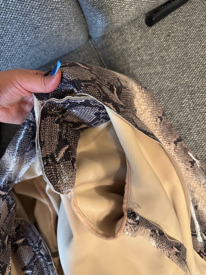 Yılan Desenli Uzun Gri trenckot - Görsel 3