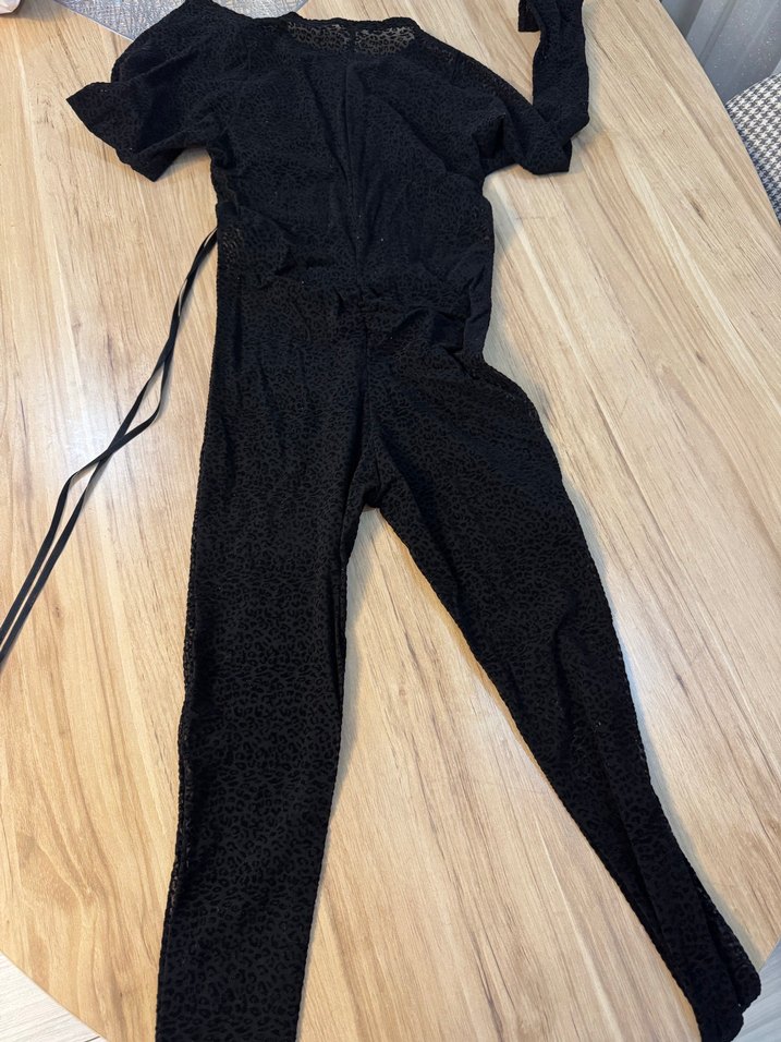 Siyah Fantazi leopar tulum - Görsel 5