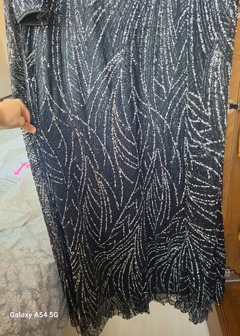 Uzun Siyah Bağlamalı Kadın Elbisesi - Görsel 9