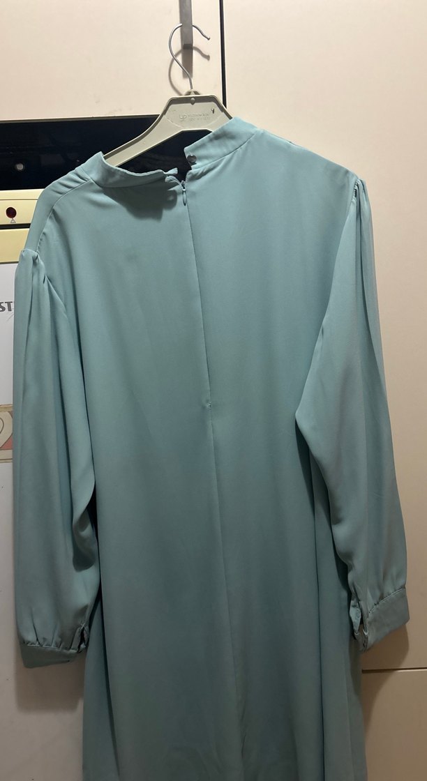 Düğmeli Uzun Kollu Turkuaz Tunik - Görsel 4